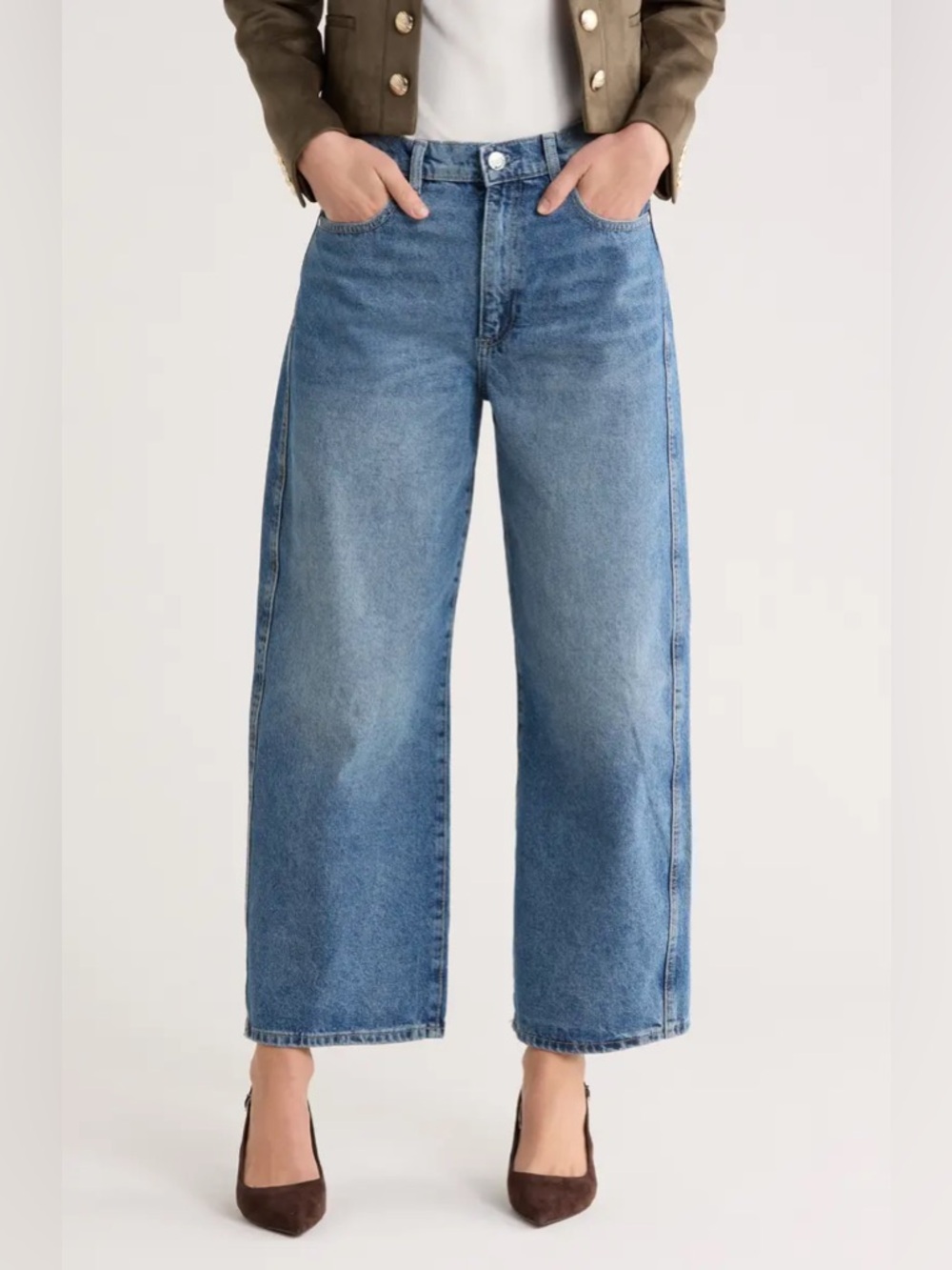 Jason Wu Jaime Barrel Ankle Jeans Super High Rise Wide Leg Crop Denim 6/27
